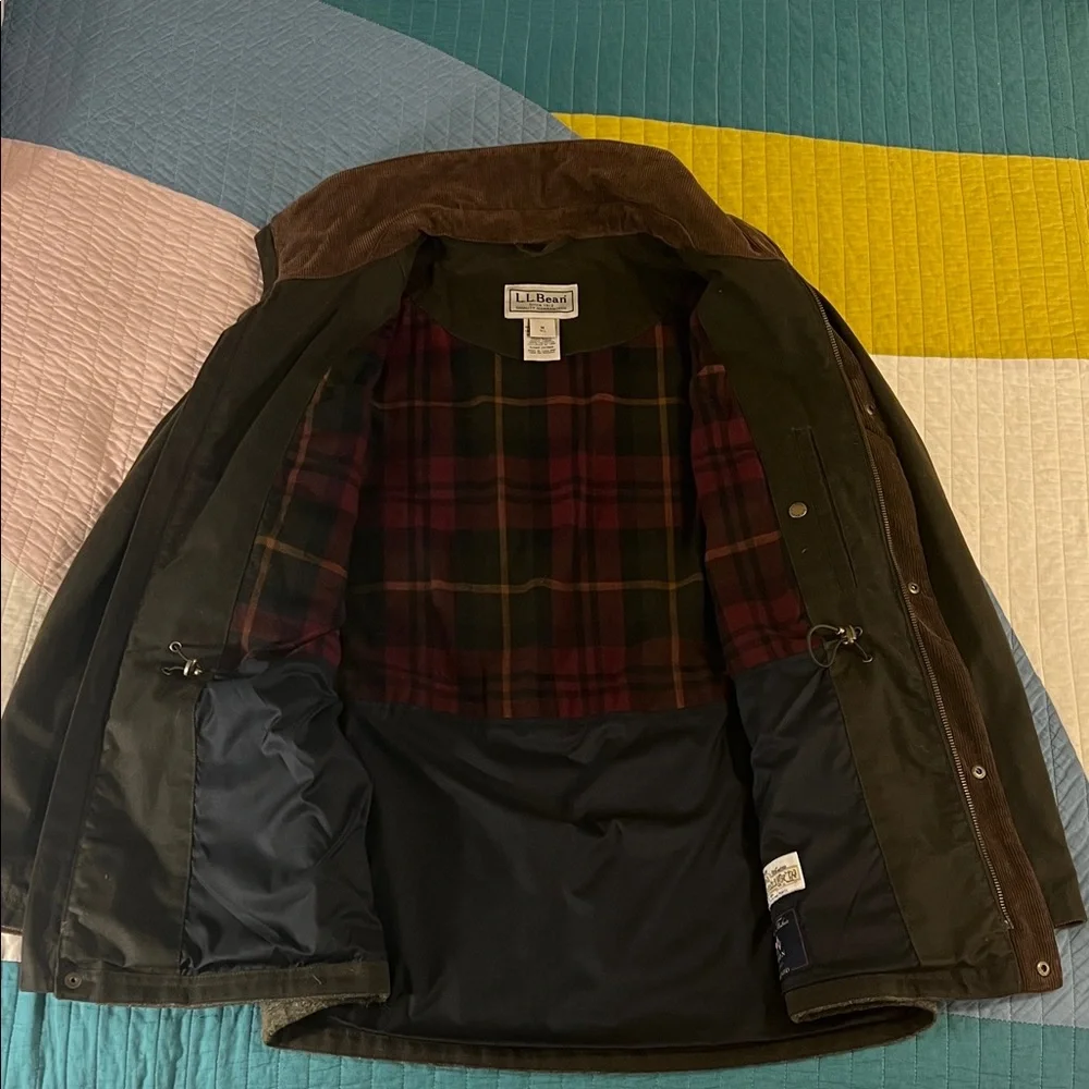 LL Bean VTG Men’s British Millerain Military Field Jacket - Plaid-Lined - Medium - Picture 3 of 8